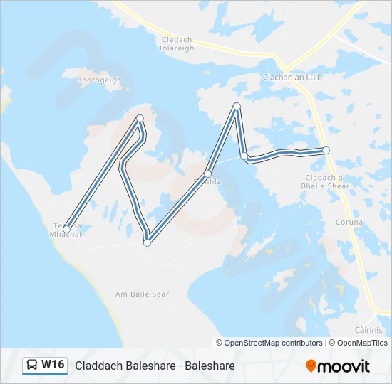 W16 Bus Line Map