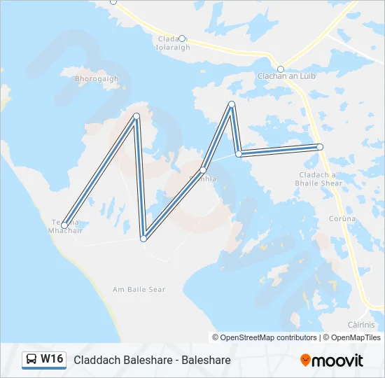 W16 Bus Line Map