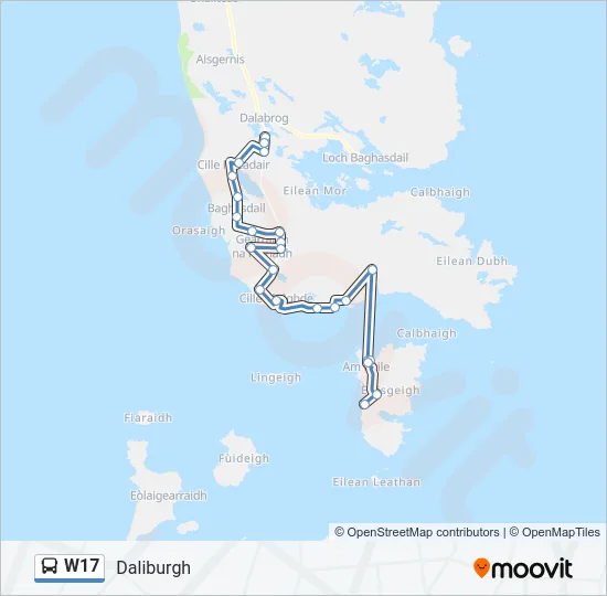 W17 Bus Line Map