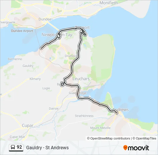 92 Bus Line Map