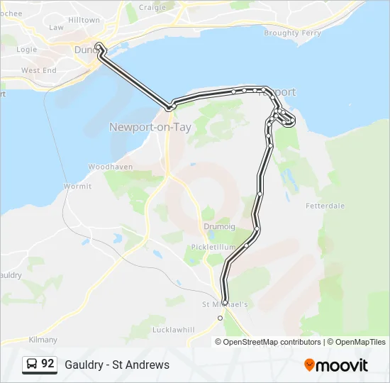 92 Bus Line Map