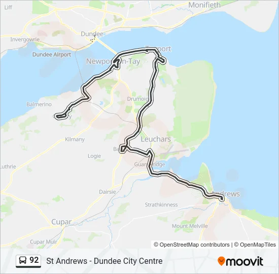 92 Bus Line Map