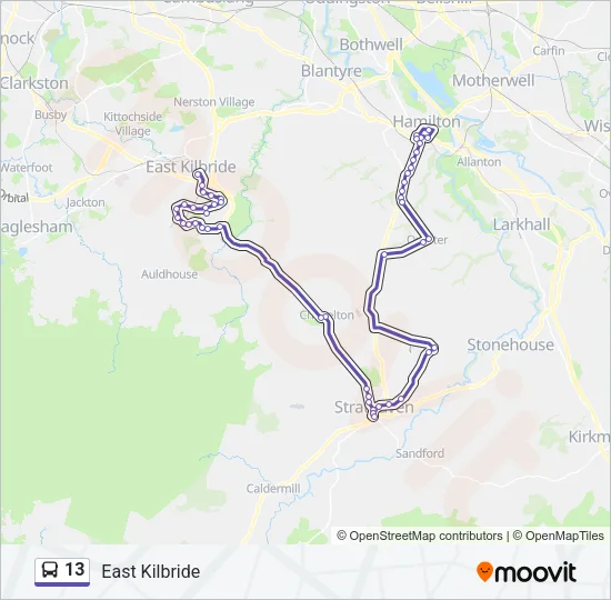 13 Bus Line Map