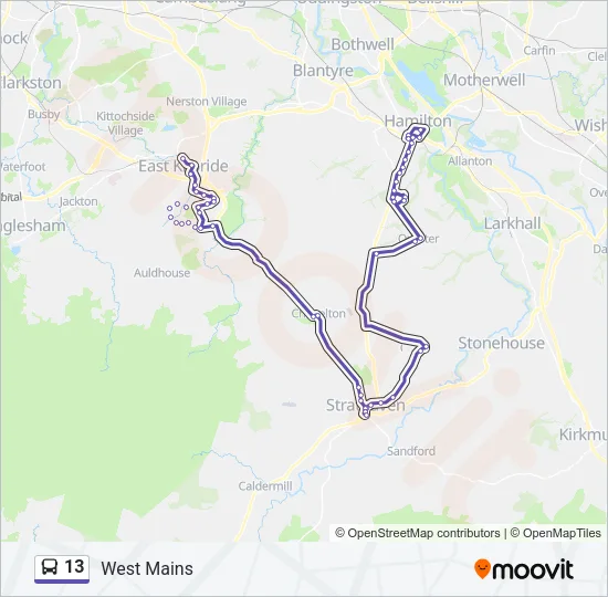 13 Bus Line Map