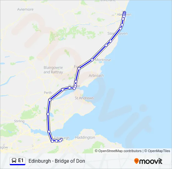 E1 Bus Line Map
