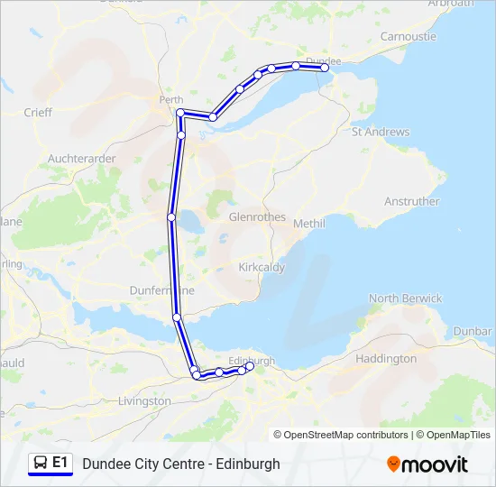 E1 Bus Line Map
