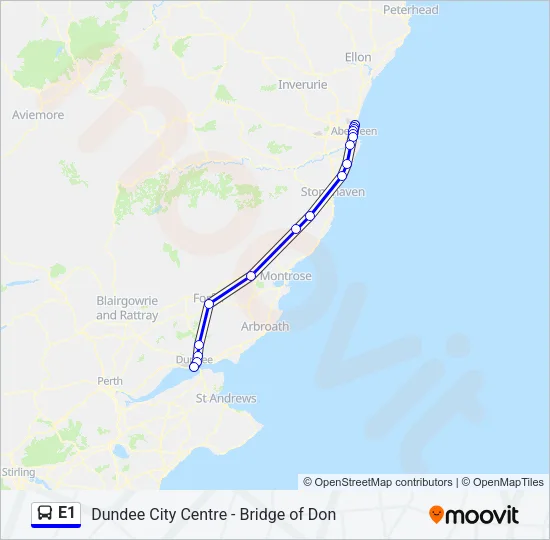 E1 Bus Line Map