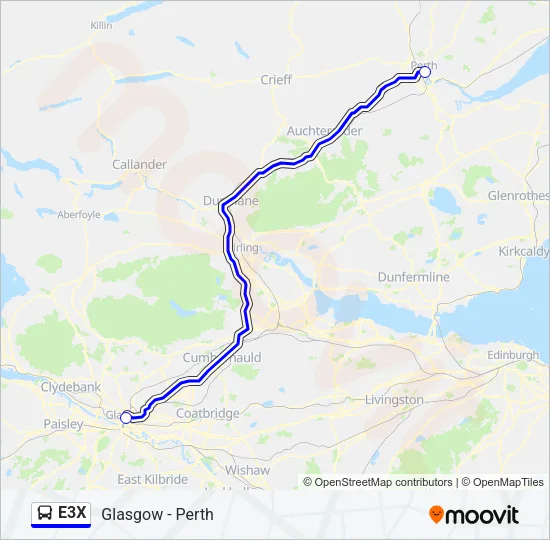E3X Bus Line Map