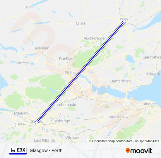 E3X Bus Line Map