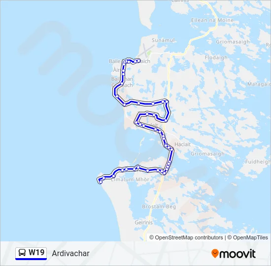 W19 Bus Line Map