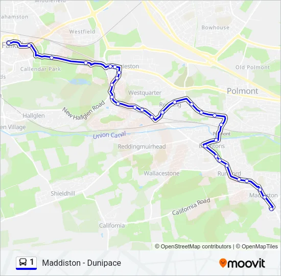 1 Bus Line Map