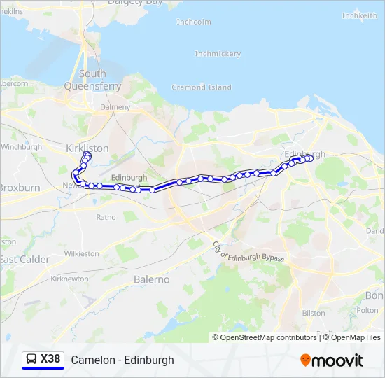 X38 Bus Line Map