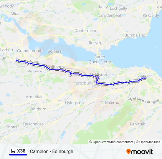 X38 Bus Line Map