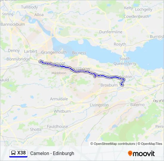 X38 Bus Line Map