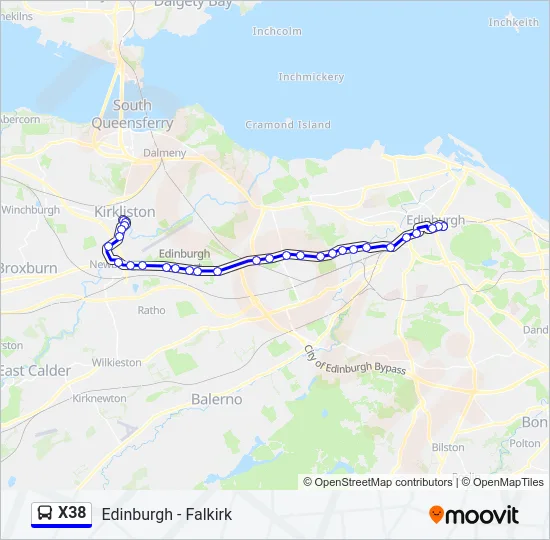 X38 Bus Line Map