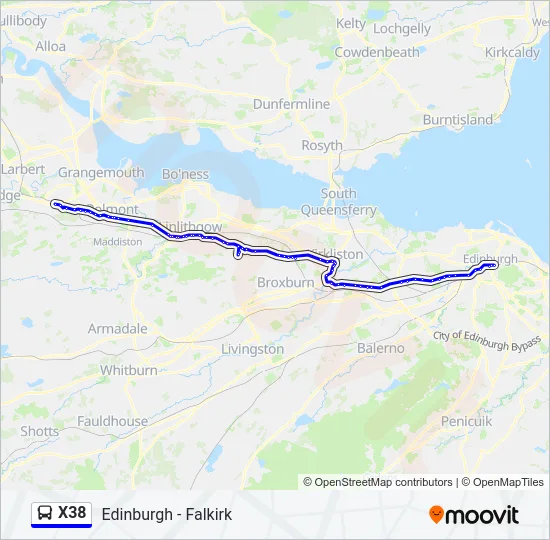 X38 Bus Line Map