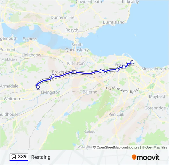 X39 Bus Line Map
