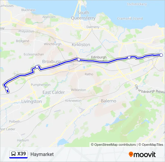 X39 Bus Line Map