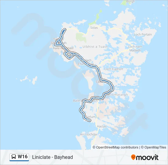 W16 Bus Line Map