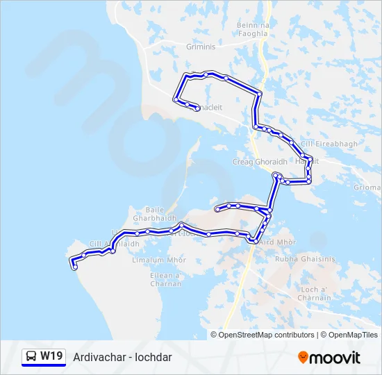 W19 Bus Line Map