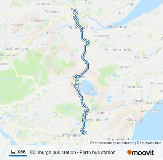X56 Bus Line Map