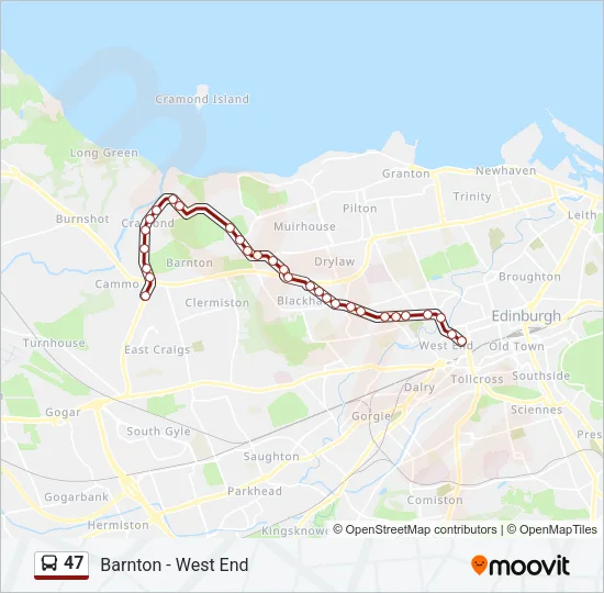 47 Bus Line Map