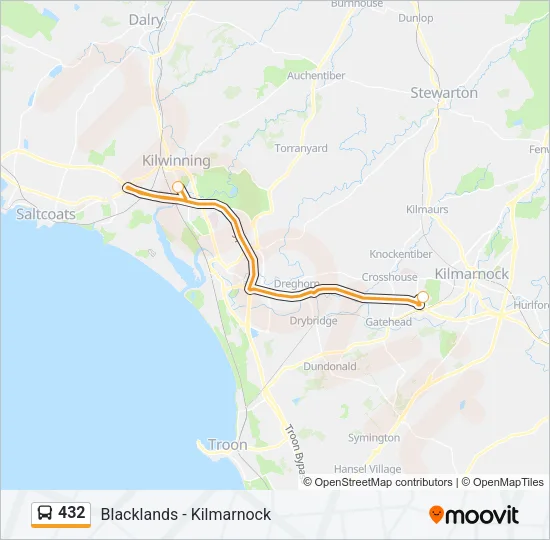 432 Bus Line Map