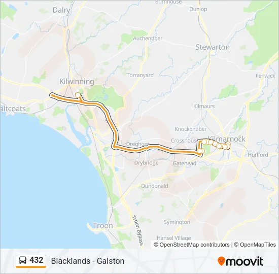 432 Bus Line Map