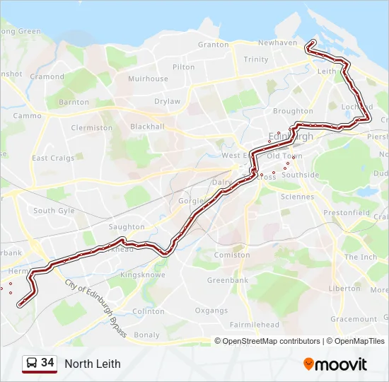 34 Bus Line Map