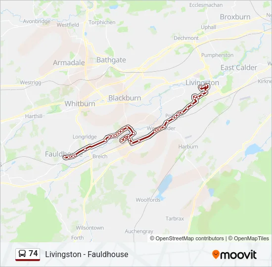74 Bus Line Map