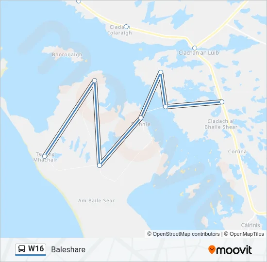 W16 Bus Line Map