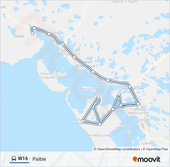 W16 Bus Line Map