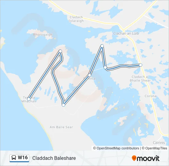W16 Bus Line Map