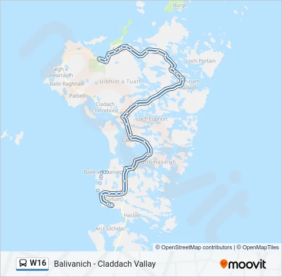 W16 Bus Line Map
