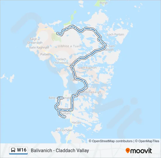 W16 Bus Line Map