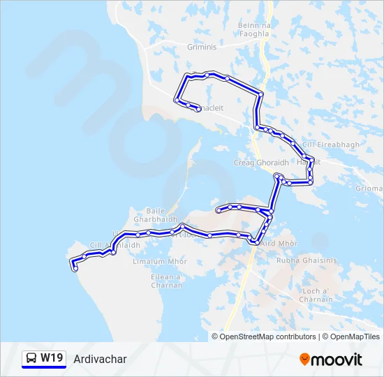 W19 Bus Line Map