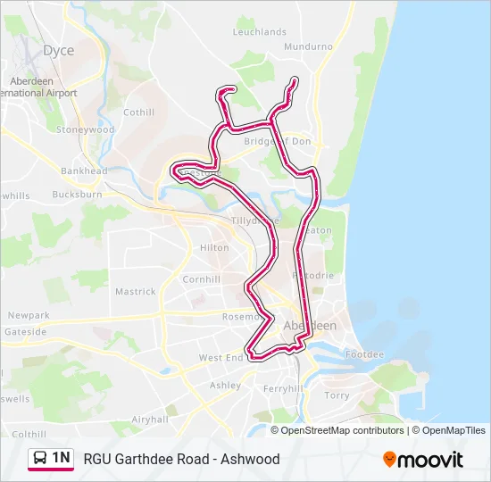 1N Bus Line Map