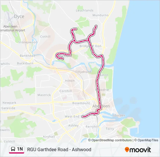 1N Bus Line Map
