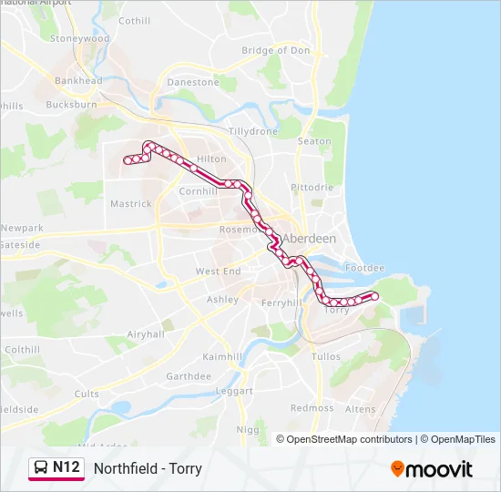 N12 Bus Line Map