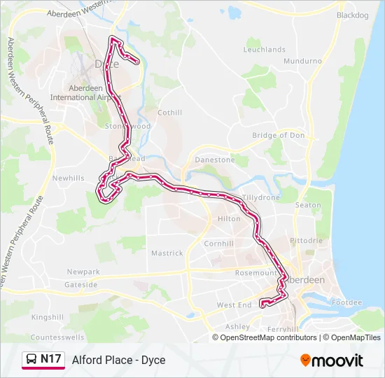 N17 Bus Line Map