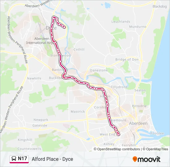 N17 Bus Line Map