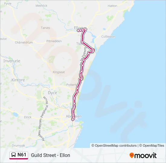 N61 Bus Line Map