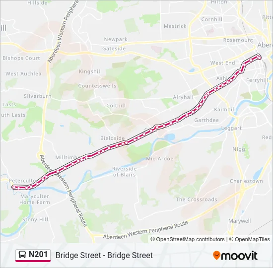 N201 Bus Line Map