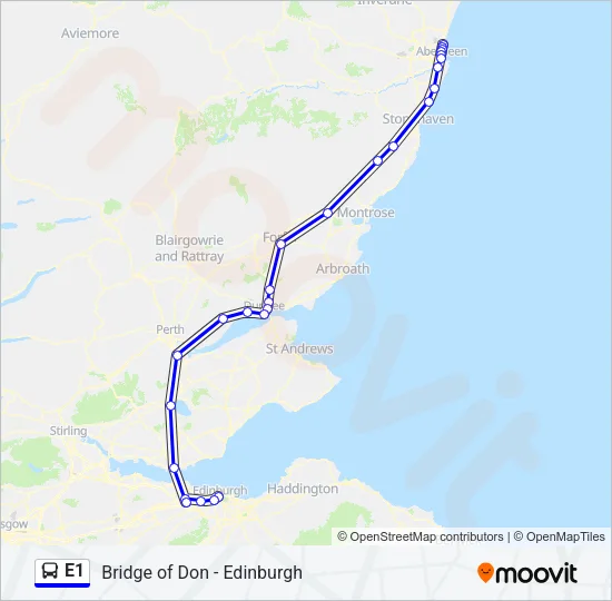 E1 Bus Line Map