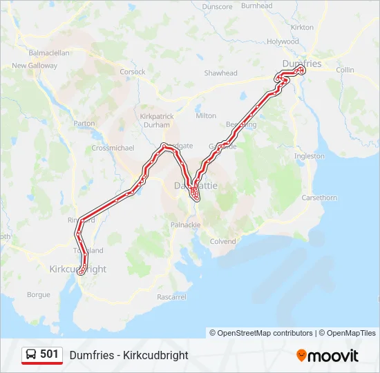 501 Bus Line Map