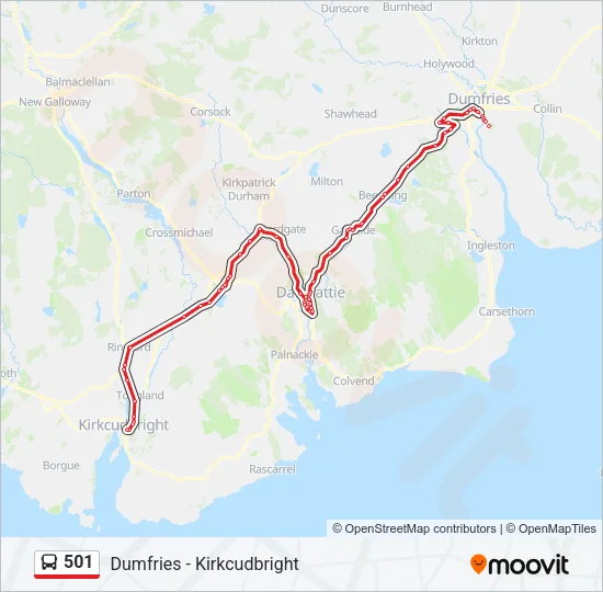 501 Bus Line Map