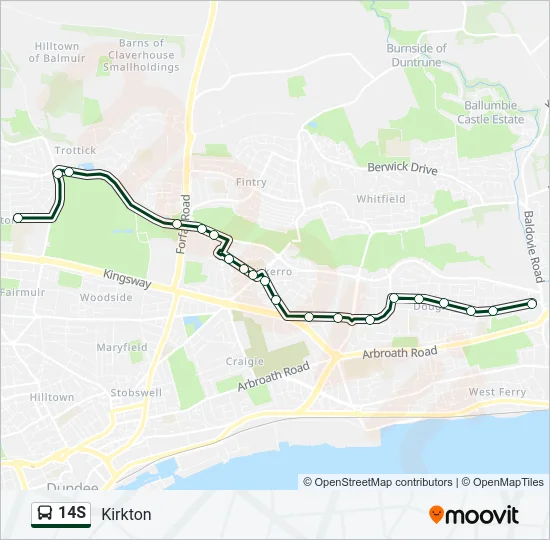 14S Bus Line Map