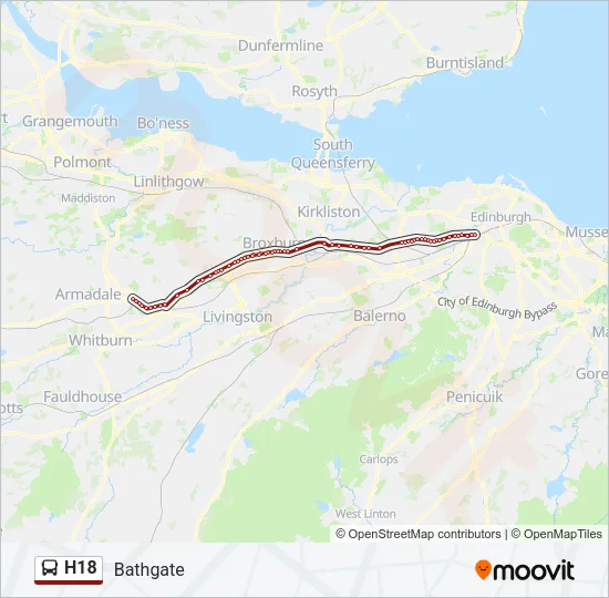 H18 Bus Line Map