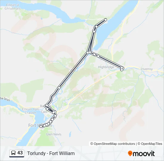 43 Bus Line Map