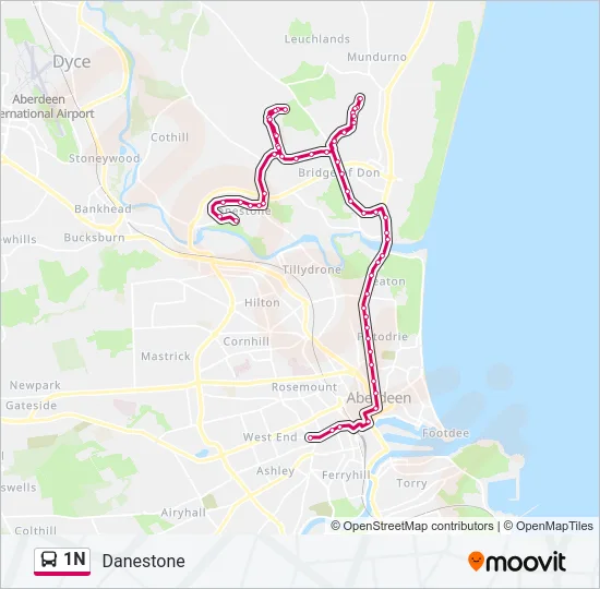 1N Bus Line Map